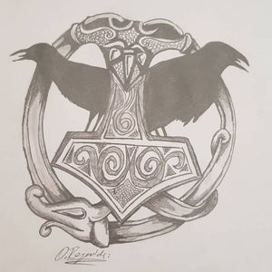 Tribal Celtic crows, drawn by myself