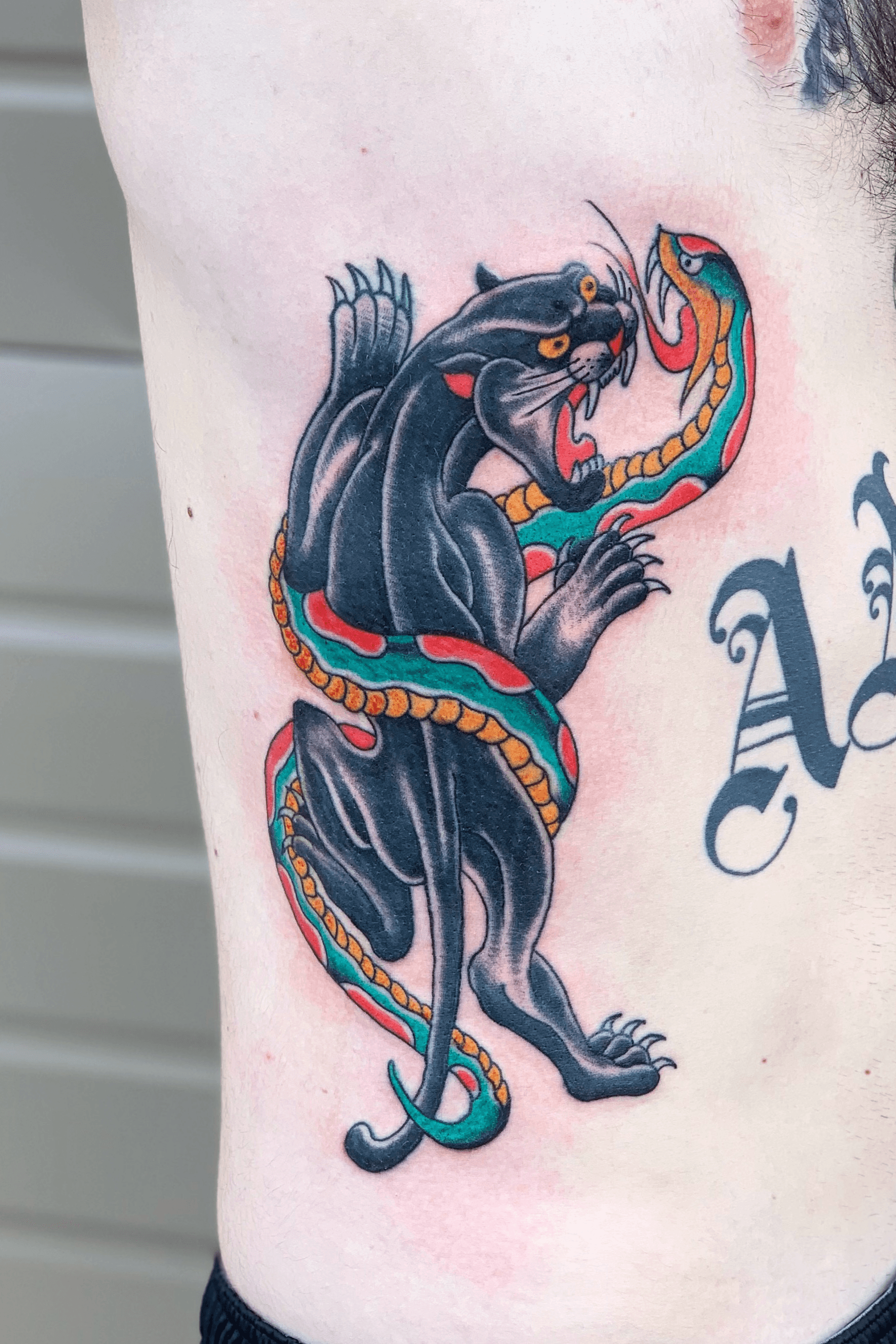 Pat Haney Snake  Panther Tattoo Print BFK Rives