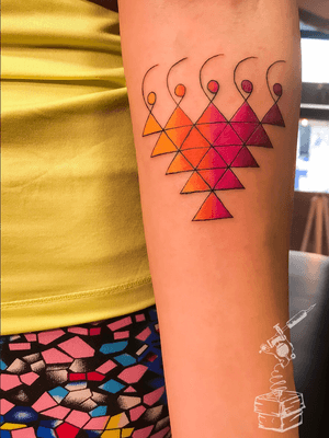Hindi tattoo color geometric 
