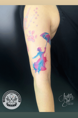 A colorful Mary Poppins Tattoo with splash! ;-)
