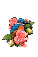 #discounted #portfolio #colourrealism #neotraditional #colourtattoos #reading #uk #berkshire #london #uktta #tattoos #femaletattooer #discountedrate #portfoliopiece #reducedrate #kingfisher #bird #floral