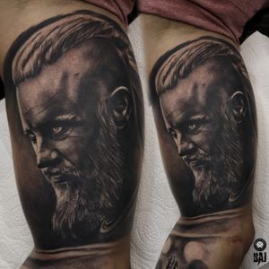Ragnar #viking #ragnar #ragnarlodbrok #tattoo #ink #inked #tattooist#i #tattooartist #portrait #art #photo #blackandgray #contrast #face #dark #realism #rafalbaj #blackandgray #graywash #armtattoo #color #monday #poland #katowice #dabrowagornicza #rockandrolltattoo