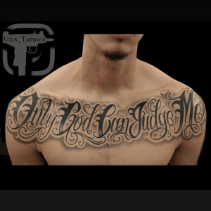 Thanks for looking Healed up Freehand Custom script tattoo ... #SouthbayTattoo #RafaelCamarena #Mexican #TattooArtist #Uzis_Tattoos #CustomScript #WestCoast #Tattoos #Tattoo #TattooLifeStyle #Southbay #ChicanoArt #OnlyGodCanJudgeMe #LosAngeles #HarborArea #California #ChestPiece #CustomLettering #Script #ScriptTattoo #RealisticTattoo #ChestPlate #BishopRotary #BlackAndGreyTattoo  #LetteringTattoo #Art #Ink #ChestTattoo #Lettering 