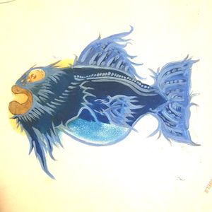 Very old fish drawing that I decided to paint in just a few years ago, I think it turned out great I love doing fish