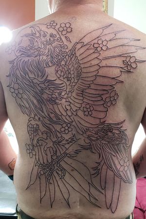 First sitting Phoenix outline 