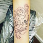 Skull and peonies
