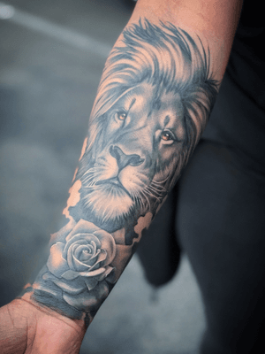 Lion tattoo by Sam al ,#liontattoo #tattooartist #tattooart 
