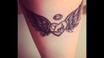 Heart with wings and loved ones initials in it. #blackandgreytattoo #hearttattoo #wingstattoo 