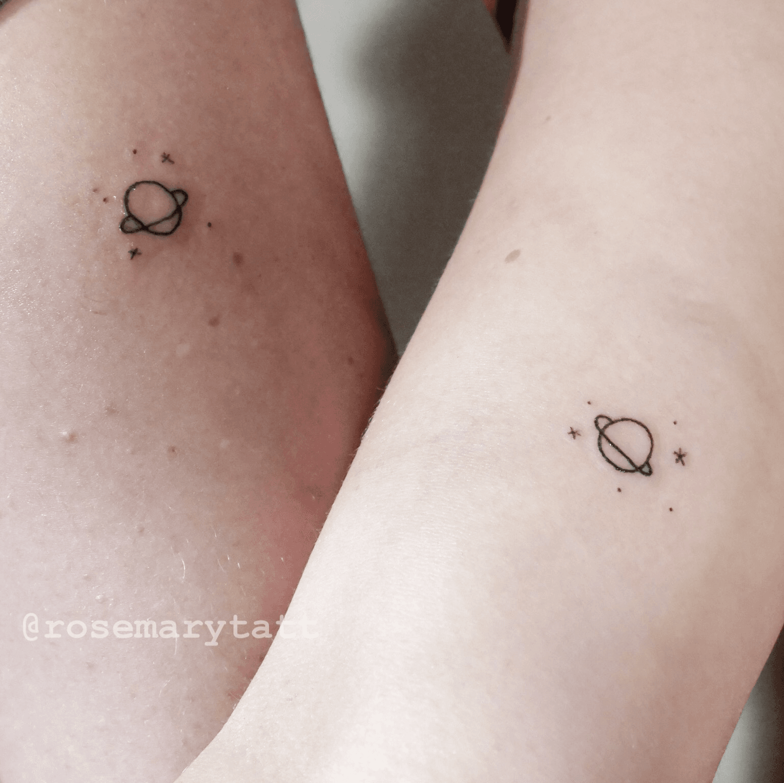 Small Saturn Temporary Tattoo Set of 3  Small Tattoos