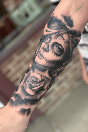 day of the dead girl tattoo stencils