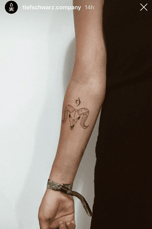 Aries sign & NEDA symbol | Tiefschwarz studio located in Dresden,Germany | Tattoo Artist Lisa