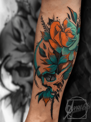 roseskull by apartick.tattoos #neotraditional #tattoo #lifestyle
