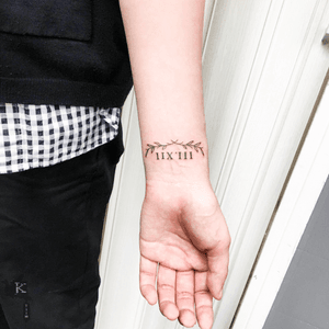 Roman Numerals Tattoo by Kirstie Trew • KTREW Tattoo • Birmingham, UK 🇬🇧 #romannumerals #tattoo #fineline #linework #birminghamuk 
