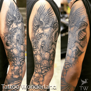 #eagle tattoo @sandydexterous @tattoowonderland #youbelongattattoowonderland #tattoowonderland #brooklyn #brooklyntattooshop #bensonhurst #midwood #gravesend #newyork #newyorkcity #nyc #tattooshop #tattoostudio #tattooparlor #tattooparlour #customtattoo #brooklyntattooartist #tattoo #tattoos #mexicanpride 