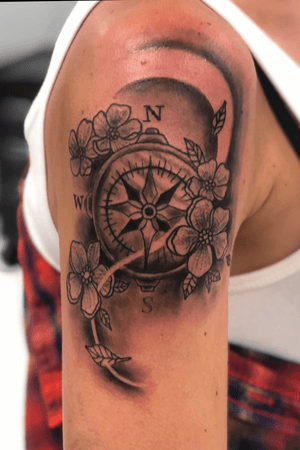 Compass with flowers for a client