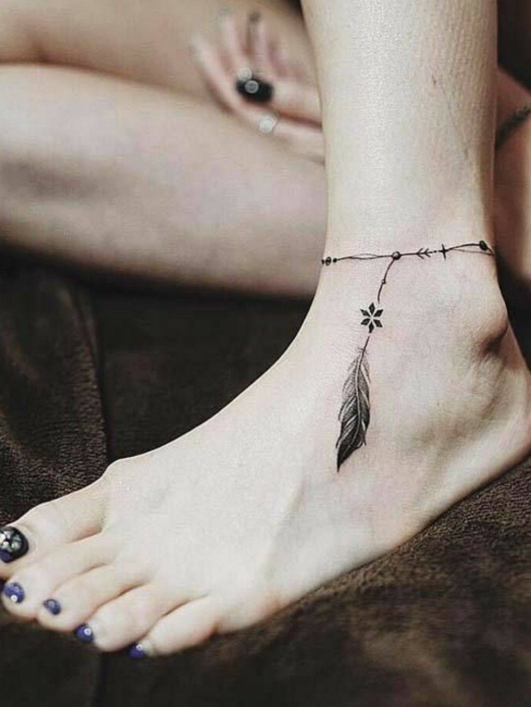 Feather anklet Tattoo  Feather tattoos Anklet tattoos Tattoos for women  flowers