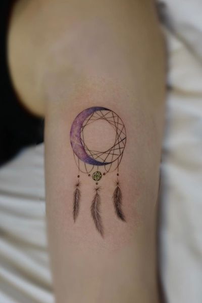 Dreamcatcher #dreamcatcher #moon #armtattoo 