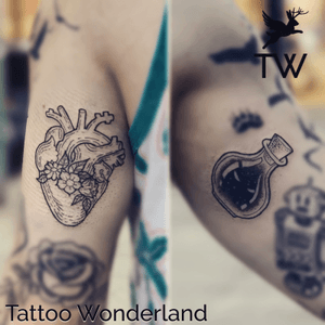 #heart tattoo #bottletattoo @sandydexterous @tattoowonderland #youbelongattattoowonderland #tattoowonderland #brooklyn #brooklyntattooshop #bensonhurst #midwood #gravesend #newyork #newyorkcity #nyc #tattooshop #tattoostudio #tattooparlor #tattooparlour #customtattoo #brooklyntattooartist #tattoo #tattoos 