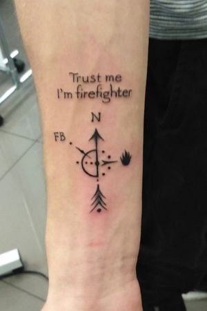 #firefightertattoo #firebrigade #tattoo #fire #north #arrow #forearmtattoo #forearm #fb #trust 
