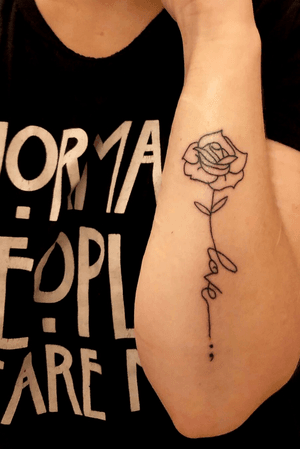 Family tattoo #rose #semicolon 