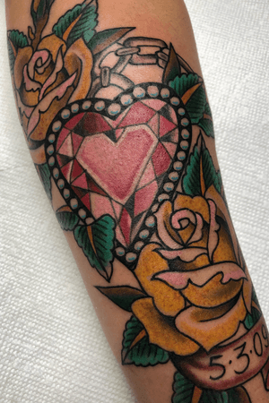 Jewel Heart and roses. 
