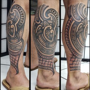 Polynesian/tribal half leg piece 