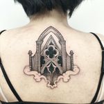 Cathedral inspired tattoo. #blackwork #cathedraltattoo #dotworktattoos 