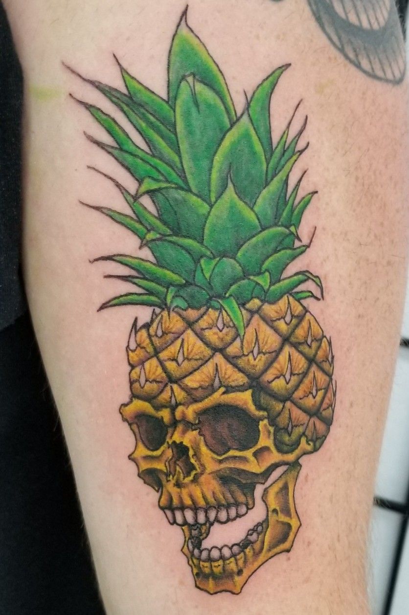 Tattoo uploaded by Keoni  Skull Pineapple color  Tattoodo
