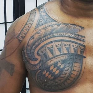 Polynesian/tribal chest piece 