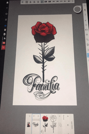 digital drawing ❤️❤️ #rose #lettering #family