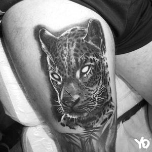 Realism Black and Grey Leopard by Yo