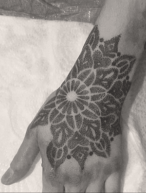 Apprentice tattoo: Handala, tricky placement, black and grey photo to reduce glare and swelling will post healed when it’s healed 