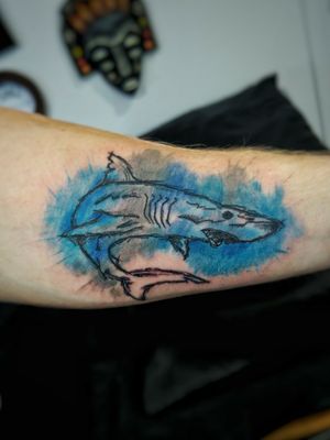 #shark #sketchy #watercolo #voodootatts #modern #tattoodesign