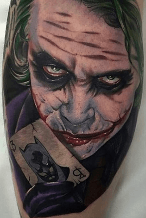We're not clowning around about this fabulous piece by @dannyrealistictattooing that makes us spilt a grin! With the realise of the new Joker movie, there's no better time to book with Danny and get your very own! 🎪