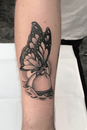 (Black and grey)butterfly bobber forearm piece. 