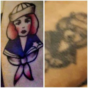 This is the inspiration for the sailor girl, the older one was done in Halifax in 66 or 67. He is not well and is short of time... so I got a symbol of my father and it will always be a reminder of him if I ever lose my head, live you dad ^$^