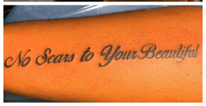 lettering arm tattoo 