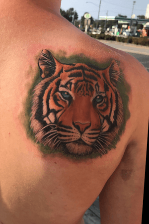 Fun little tiger I got to work on, done on a super rad client. First tattoo, and they sat like a champ!