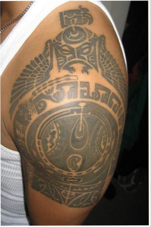 From: tattooimages.biz#Aztec #shouldertattoo