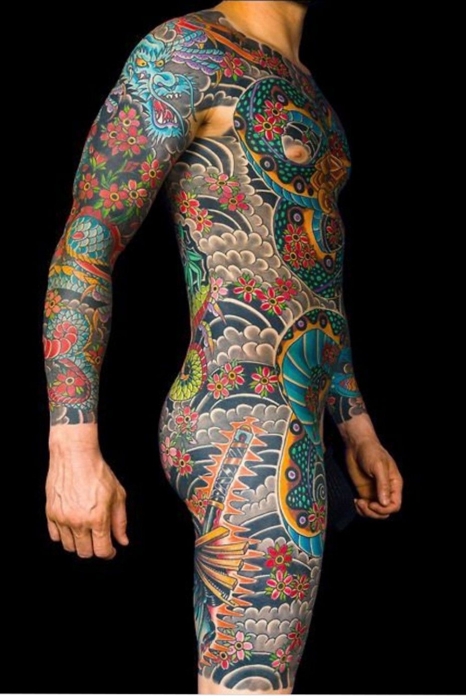 male full body tattoo