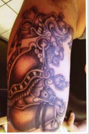 From: tattooimages.biz#Aztec #shouldertattoo
