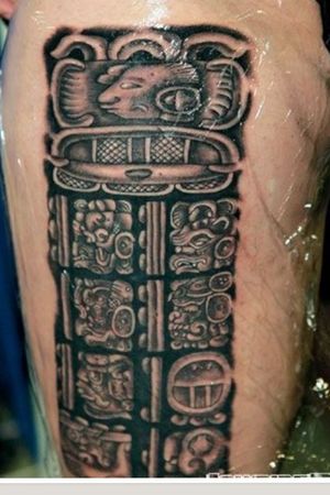 From: tattooimages.biz#Aztec #thigh