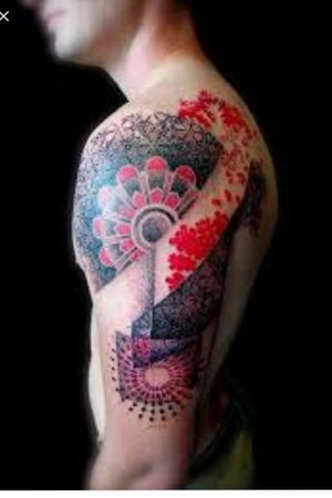 From: tatooimages.biz#Colored #abstract #Mandala #upperarm