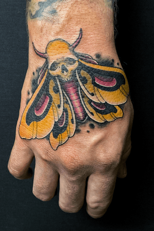 Death moth oni skull tattoo. Thanks for picking up the flash. Would love to do more of this style of tattoo. :)