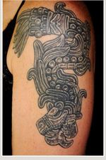From: tattooimages.biz #Aztec #upperarmandshoulder 