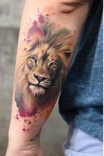 From: Google search Pinterest #Colored #lion #forearmtattoos
