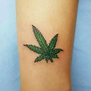 #weed #hoja #left #green #is #life #color #smalltattoo 