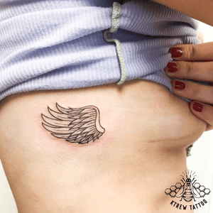 Wing Tattoo by Kirstie Trew • KTREW Tattoo • Birmingham, UK 🇬🇧 #wing #wings #tattoo #linework #birminghamuk 