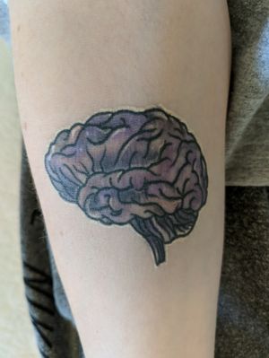 Brain tattoo for Alzheimer's awareness #Alzheimers #purple #brain 