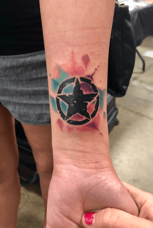 Army watercolor star by Jayvo Scott 